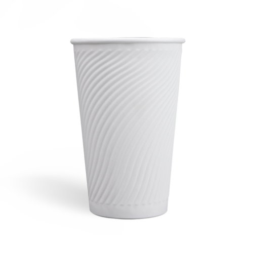 16oz Compostable PLA coating Embossed Paper Cups