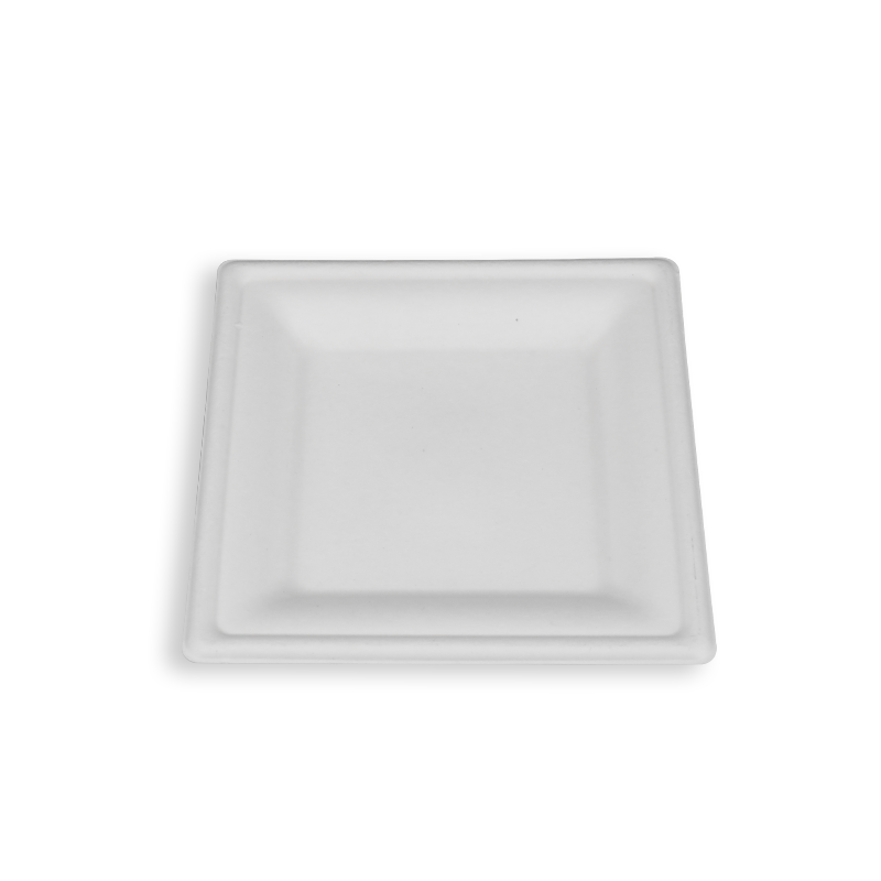 6'' Biodegradable Sugarcane Bagasse Square Plates