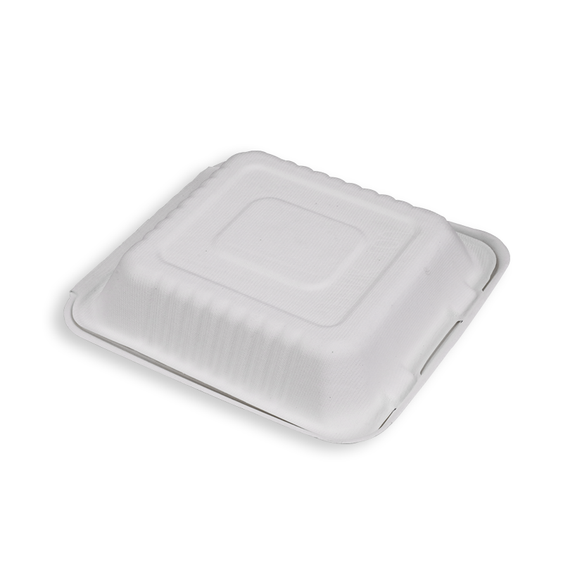8'' Biodegradable Sugarcane Bagasse Big Clamshells