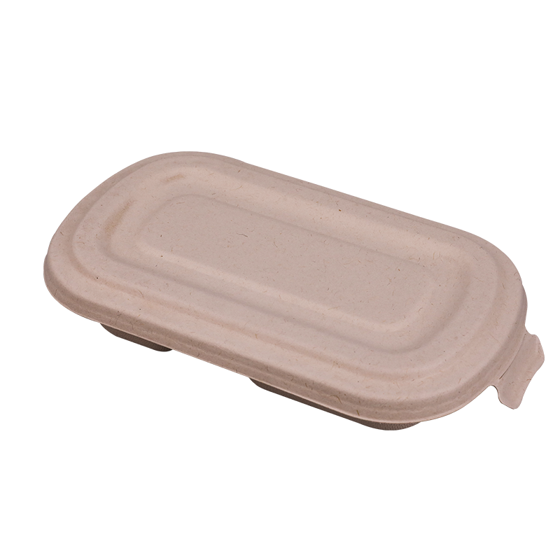 750ml Biodegradable Sugarcane Bagasse 2 Compartment Containers