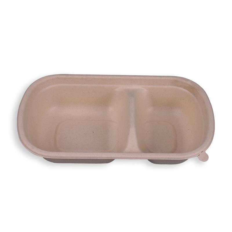 Biodegradable Eco-Friendly Takeaway Food Containers Sugarcane Bagasse 2  Compartment Clamshell-Box