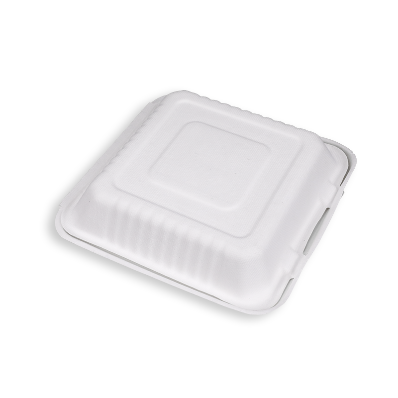 9'' Biodegradable Sugarcane Bagasse 3 Compartment Clamshells