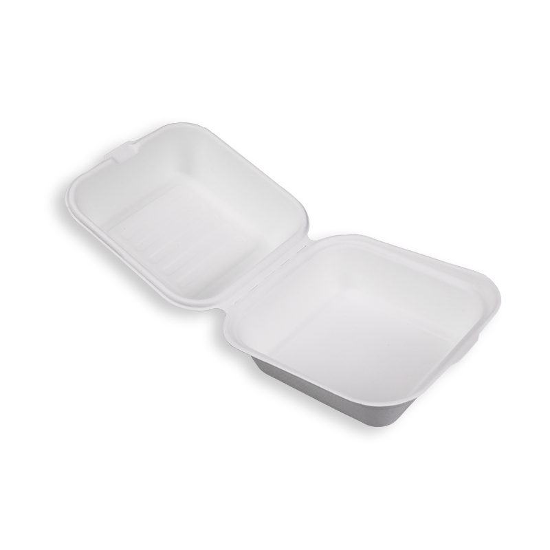 6'' Biodegradable Sugarcane Bagasse Burger Boxes