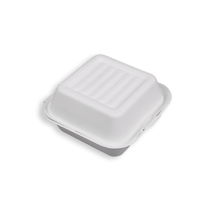 6'' Biodegradable Sugarcane Bagasse Burger Boxes