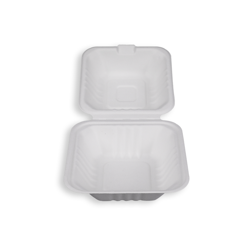 6'' Biodegradable Sugarcane Bagasse Clamshells