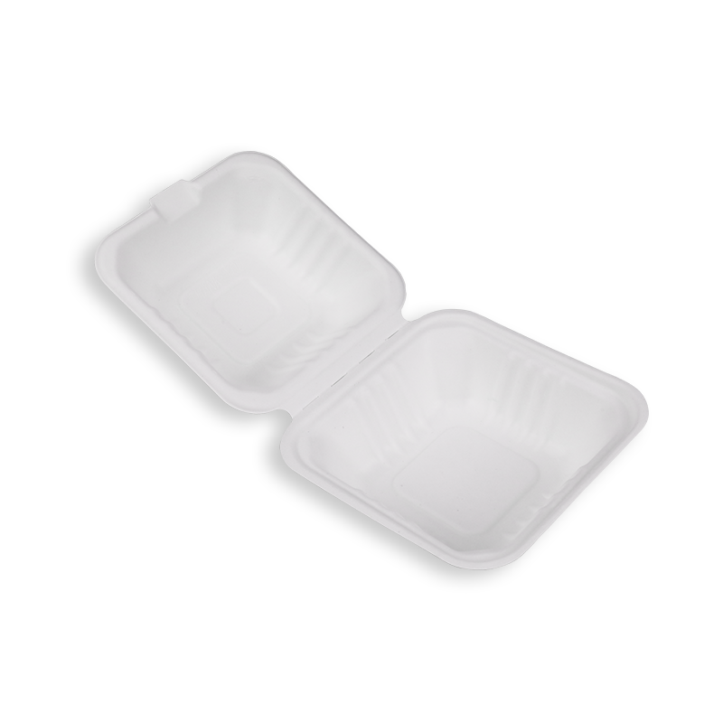 6'' Biodegradable Sugarcane Bagasse Clamshells
