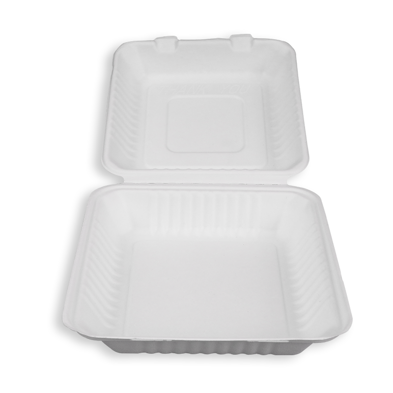 9'' Biodegradable Sugarcane Bagasse Clamshells