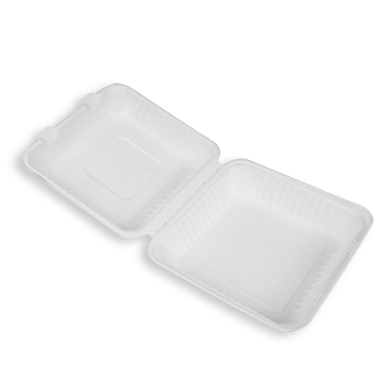 9'' Biodegradable Sugarcane Bagasse Clamshells