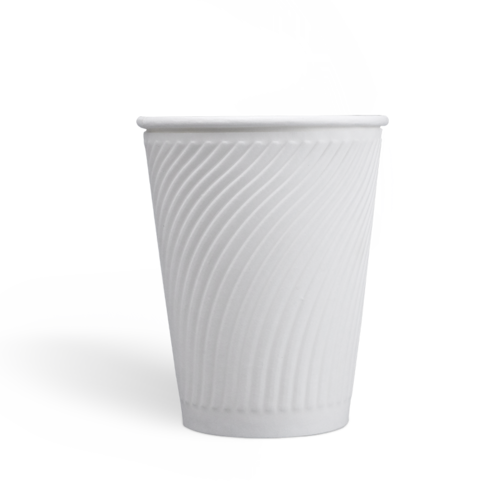 12oz Compostable PLA coating Embossed Paper Cups