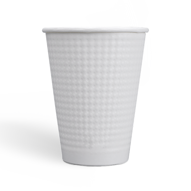 12oz Compostable PLA coating Dot Embossed Paper Cups