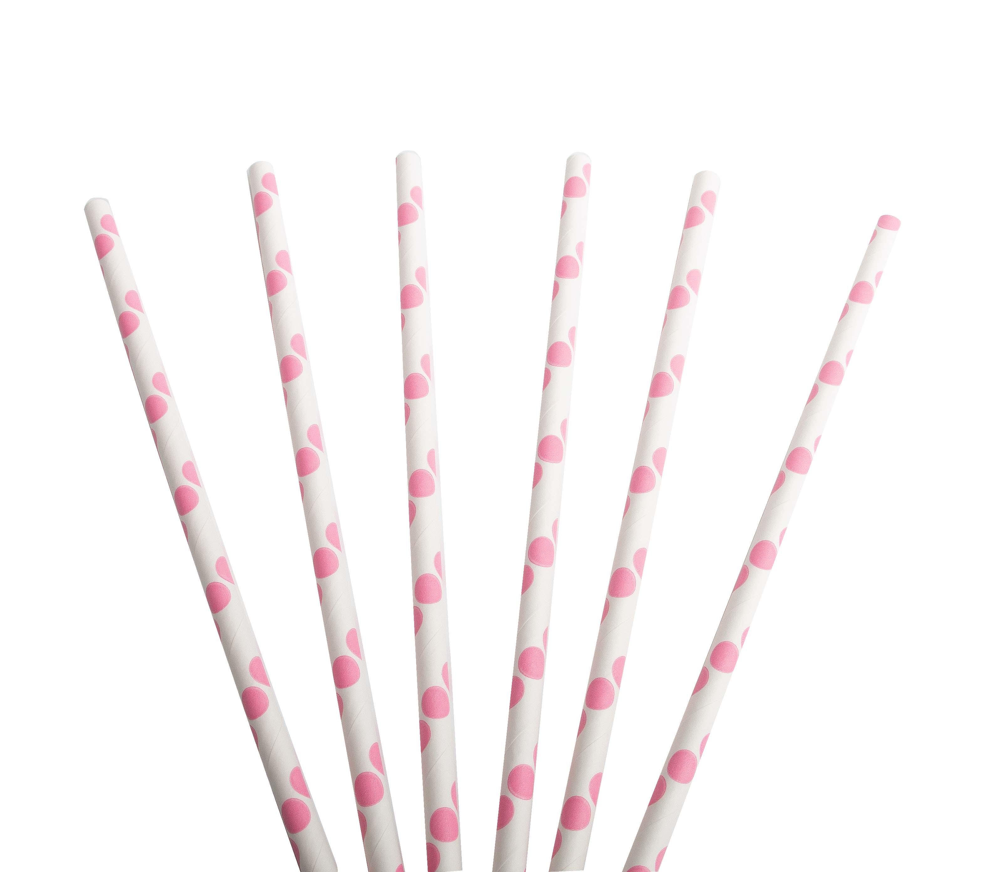 6*197mm Wholesale Pink Paper Straws