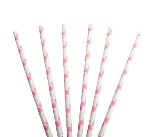 6*197mm Wholesale Pink Paper Straws