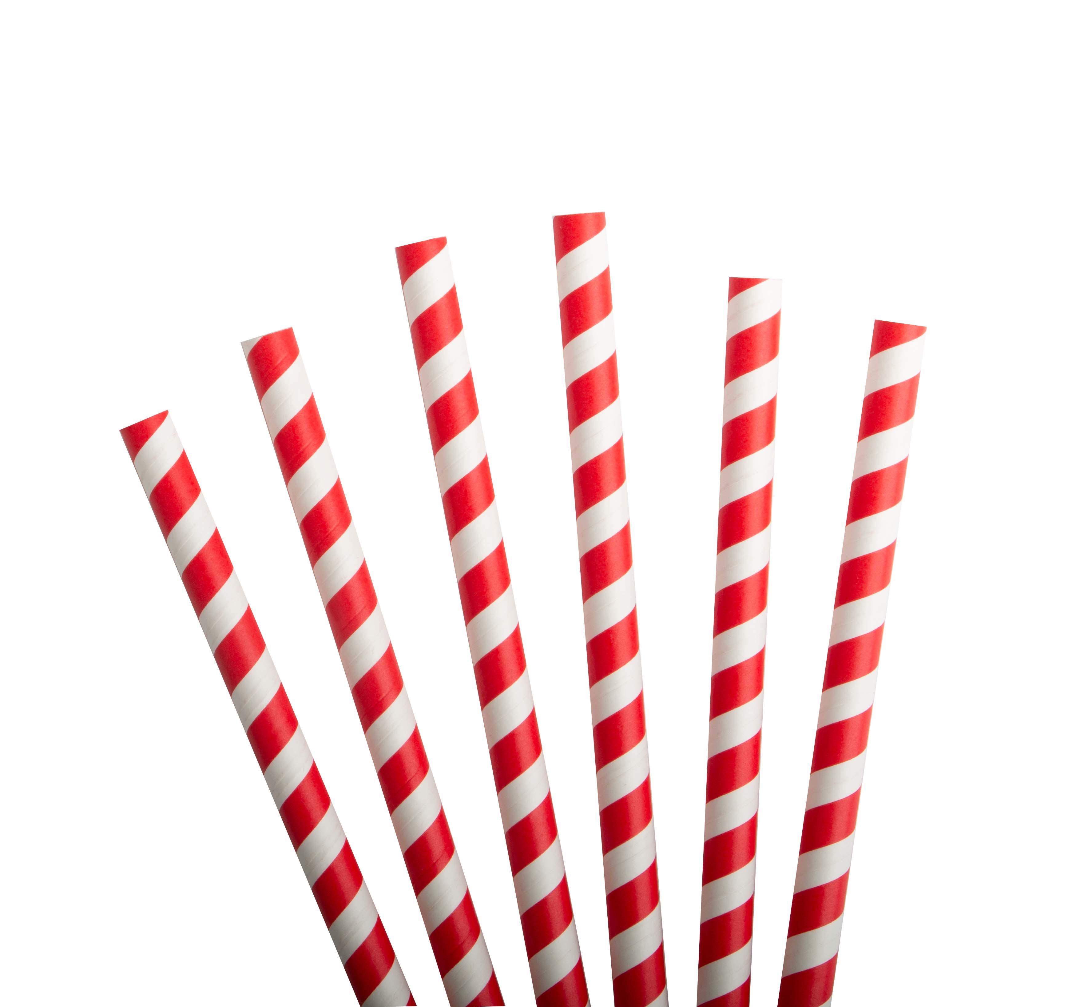 12mm Boba Striped Red Paper Straws