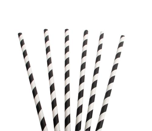 Black And White Stripe Straws